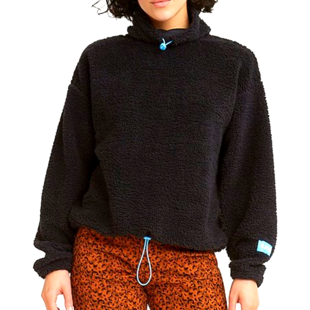 LEVI'S Black Sherpa Mock Neck Dolman Sweater Women's Large (14 US) - Picture 1 of 2